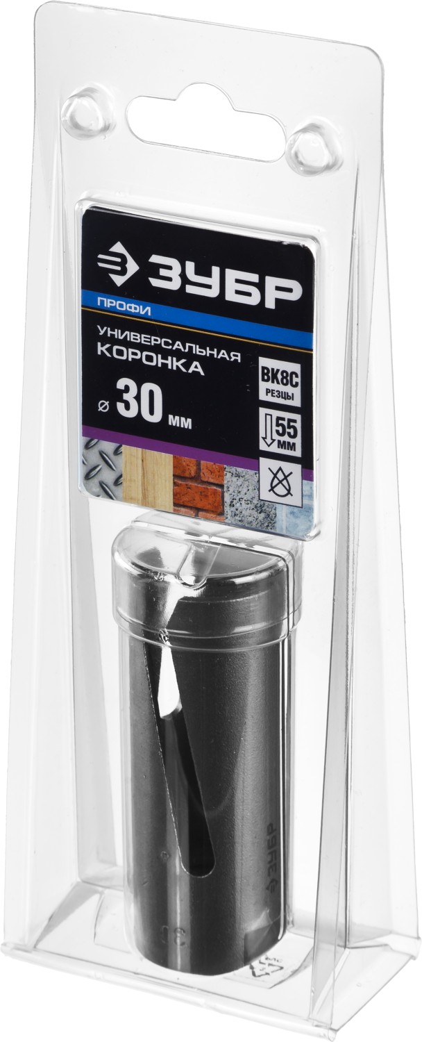 ЗУБР Проуниверсал, 30 мм, коронка с твердосплавными резцами, Профессионал (29514-30)