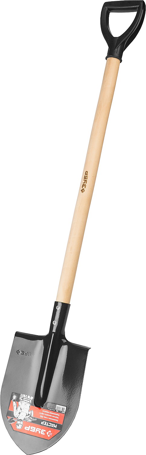 ЗУБР Мастер, 120 см, деревянный черенок в/с, D-рукоятка, штыковая лопата, тип ЛКО, закаленное полотно (39572)