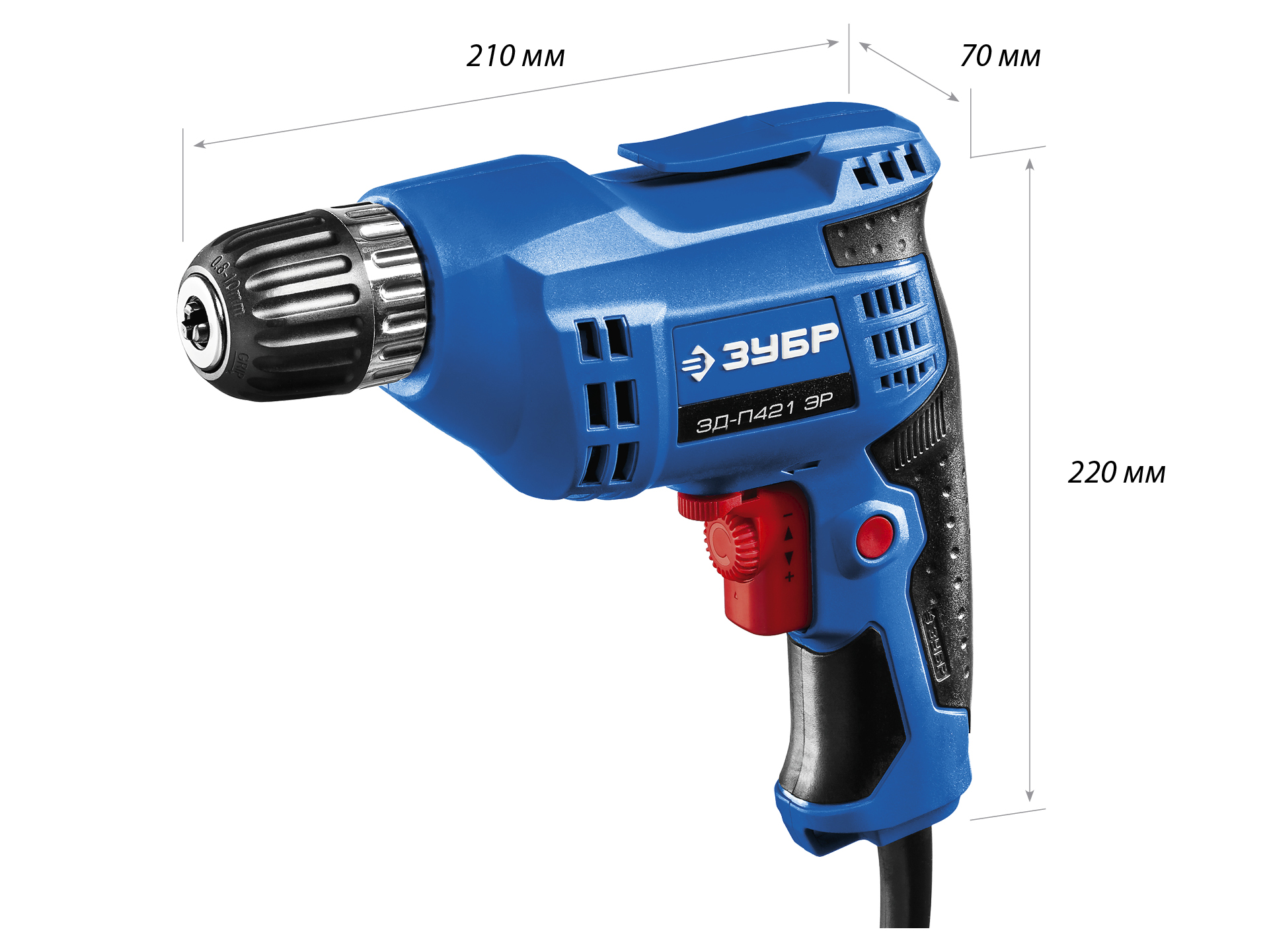 ЗУБР 420 Вт, 10 мм БЗП, безударная дрель, Профессионал (ЗД-П421 ЭР)