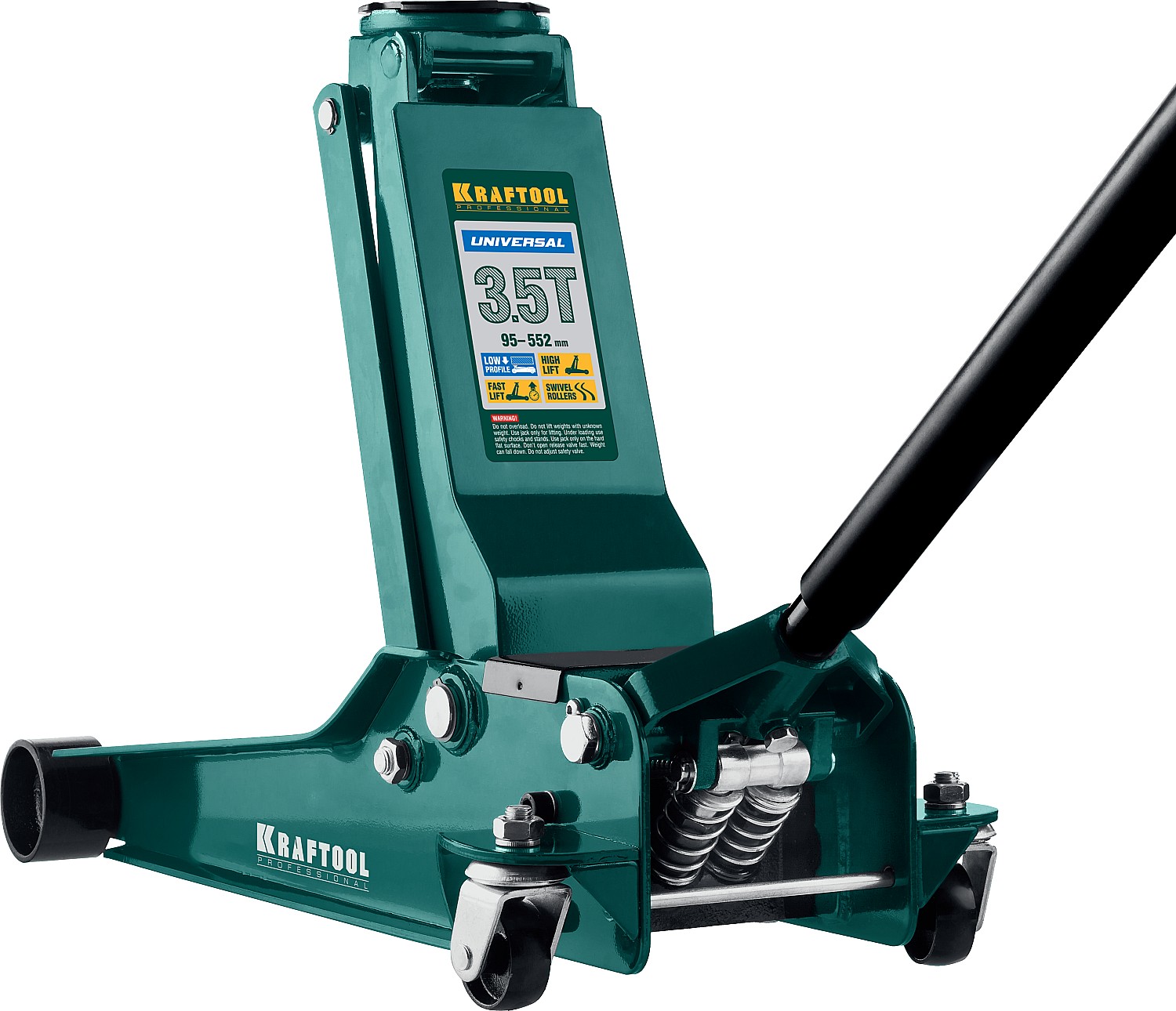 KRAFTOOL UNIVERSAL, 3.5 т, 95 - 552 мм, для СТО, универсальный подкатной домкрат (43454-3.5)