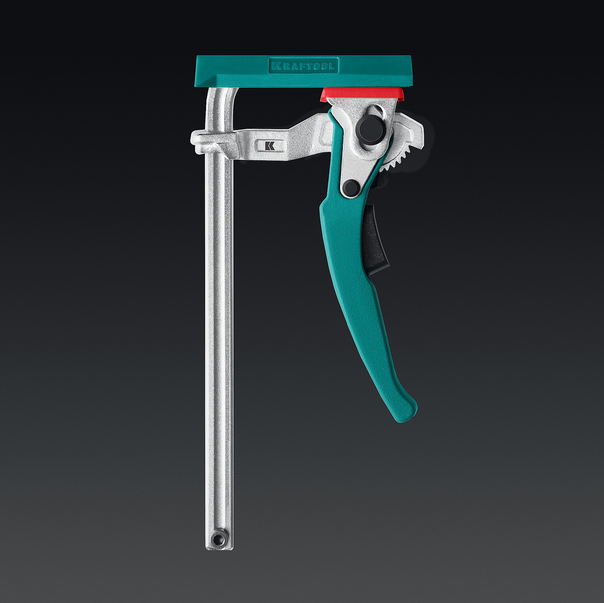 KRAFTOOL KRAFTFLEX, KLT-160, 160/60 мм, универсальная, цельнокованая, рычажная, быстрозажимная, в T-track струбцина (32331-160)
