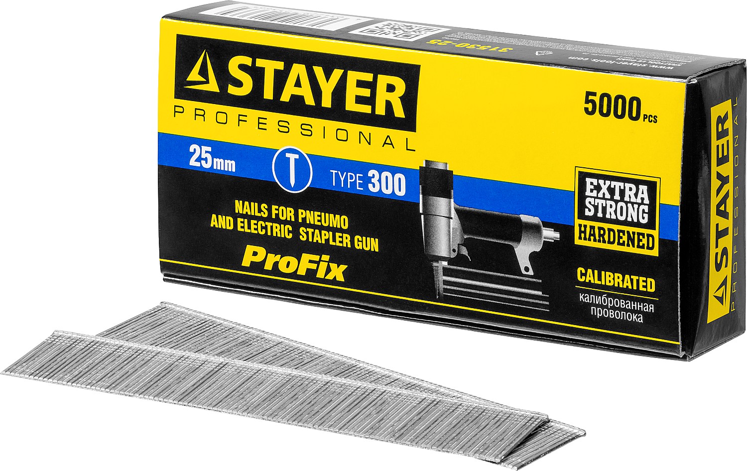 STAYER гвозди тип 300 (47/J/F), 25 мм, калибр 18GA. 5000 шт. (31530-25)