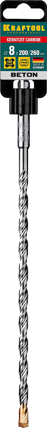 KRAFTOOL Ceratizit Carbide, 8 х 260 мм, SDS-plus бур (29320-260-08)