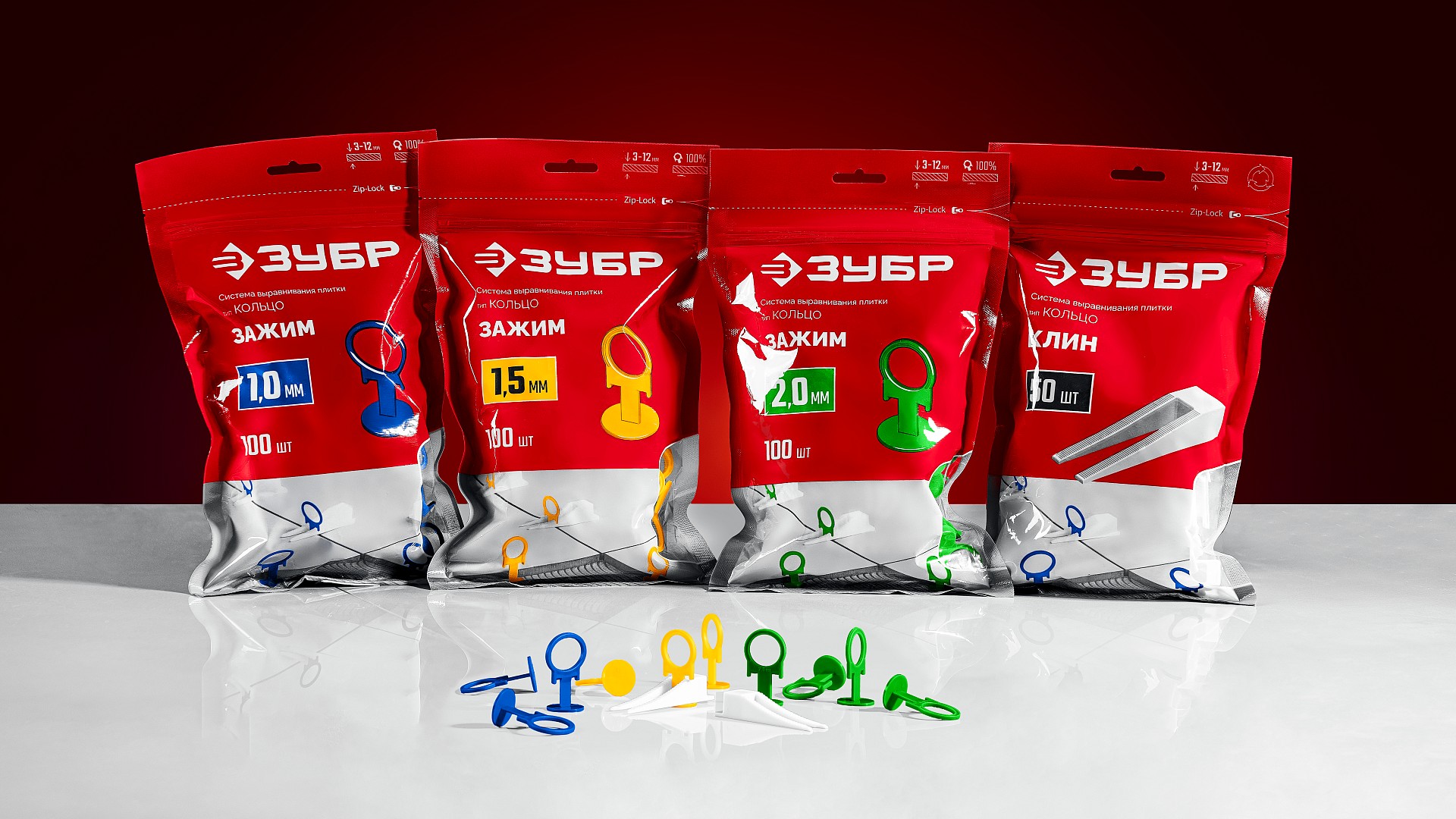 ЗУБР СВП КОЛЬЦО, 2,0 мм, зажим, 100 шт, система выравнивания плитки (33862-100)