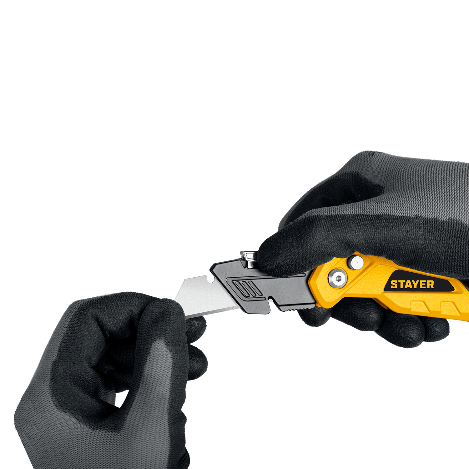 STAYER Hercules-А24, универсальный металлический нож с трапециевидным лезвием (0946)