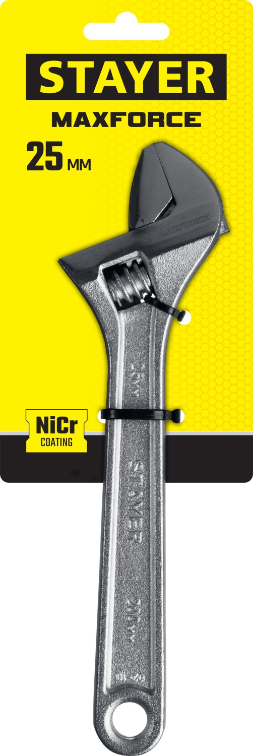 STAYER MAXFORCE, 200/25 мм, разводной ключ (2725-20)