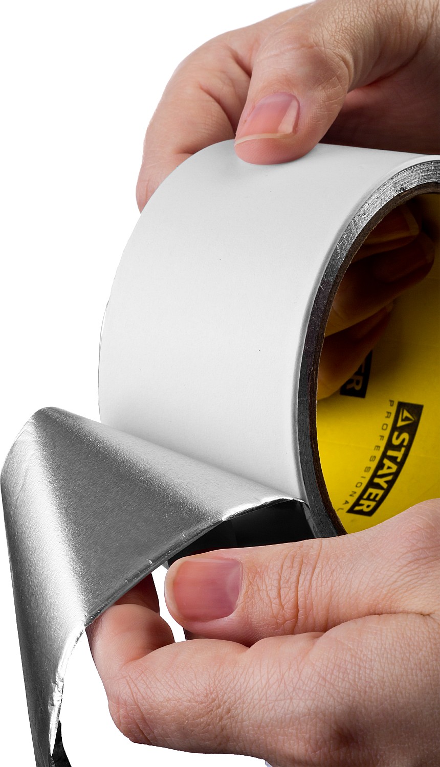 STAYER ProTape 50 мм, 50 м, до 120 °С, самоклеящаяся алюминиевая лента, Professional (12268-50-50)