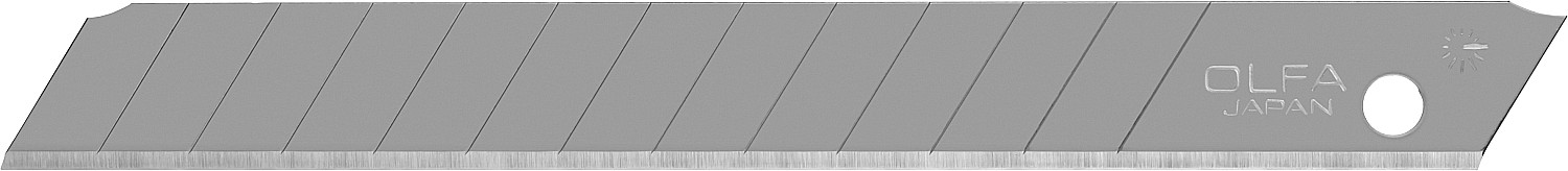 OLFA 9 мм, 10 шт, в пластиковом кейсе + блистер, сегментированные лезвия (OL-AB-10B)
