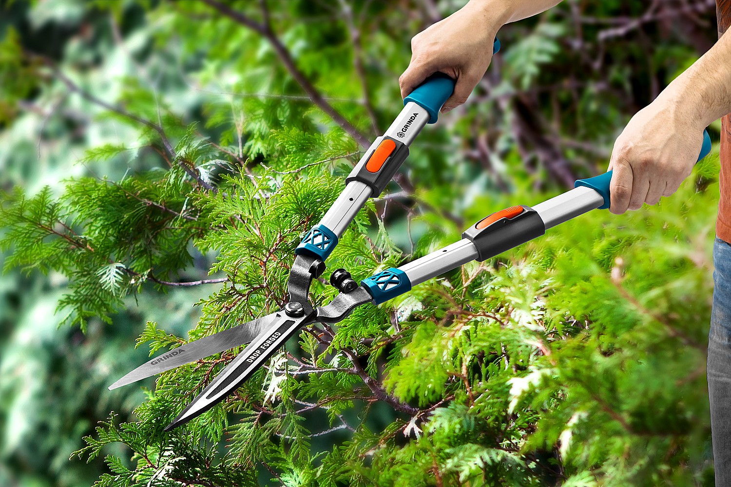 GRINDA FH-800T, длина 630 - 800 мм, кованые лезвия, телескопический, алюминиевые рукоятки, кусторез, PROLine (423790)