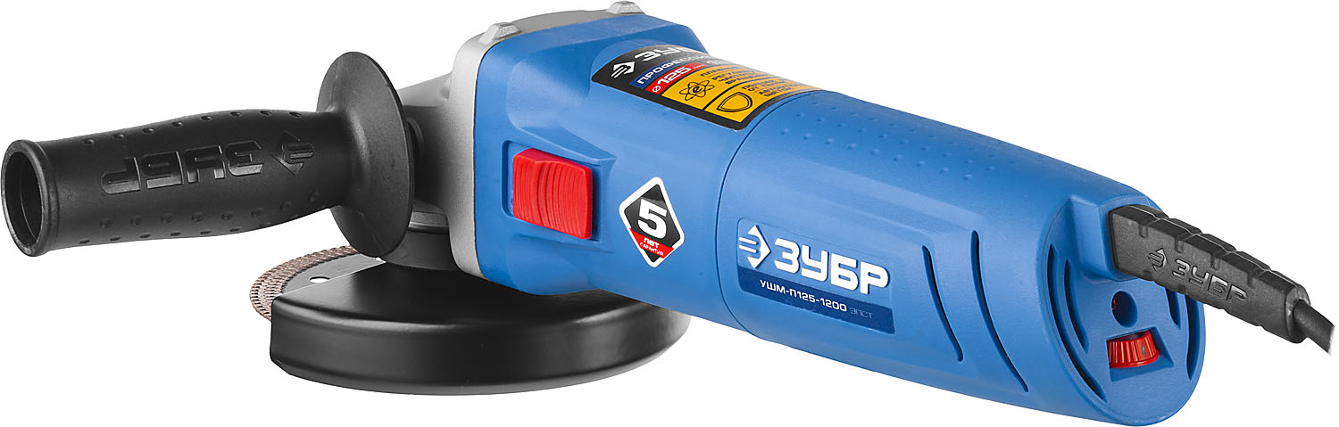 ЗУБР 1200 Вт, d125 мм, УШМ, регулировка оборотов, Профессионал (УШМ-П125-1200 ЭПСТ)