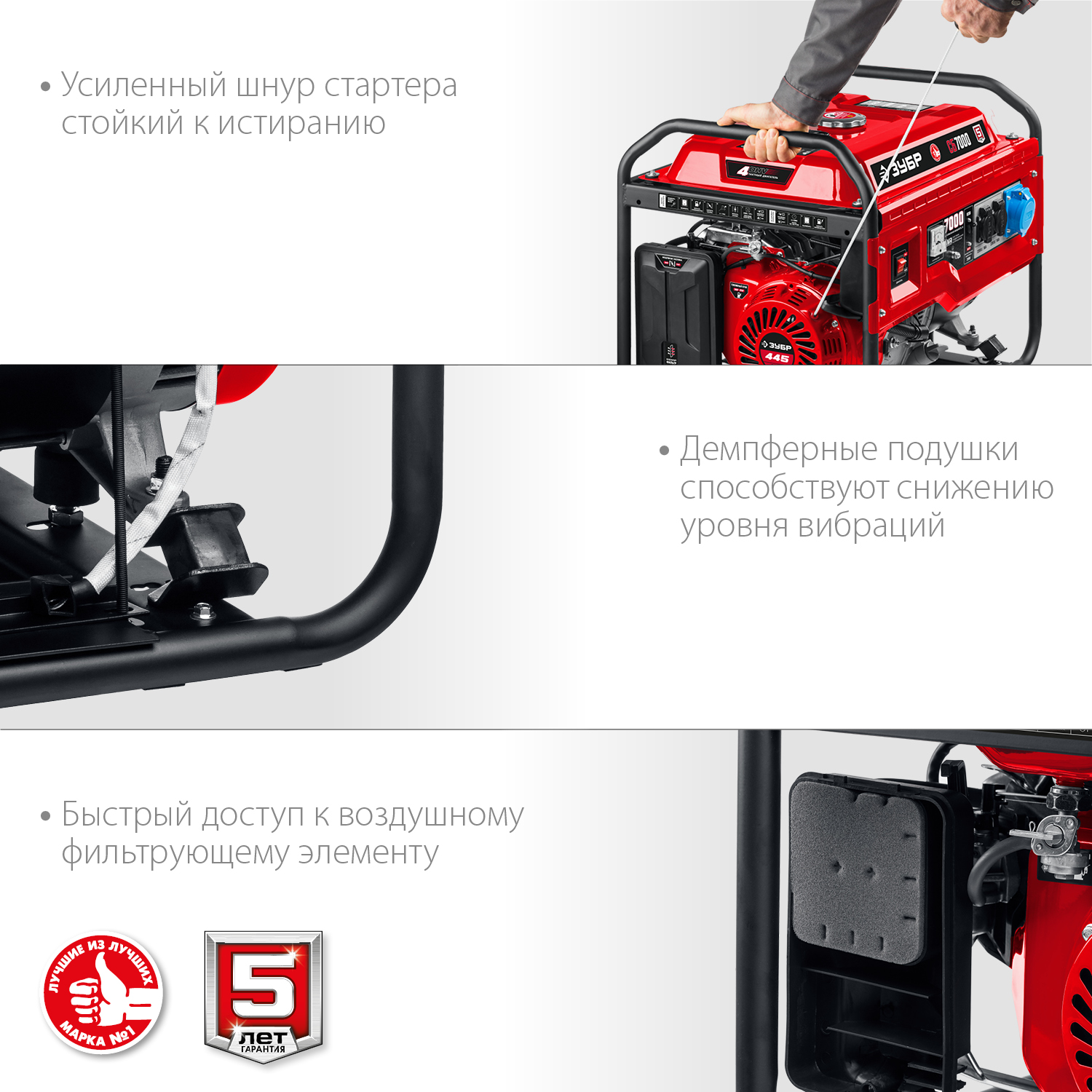 ЗУБР 7000 Вт, бензиновый генератор (СБ-7000)