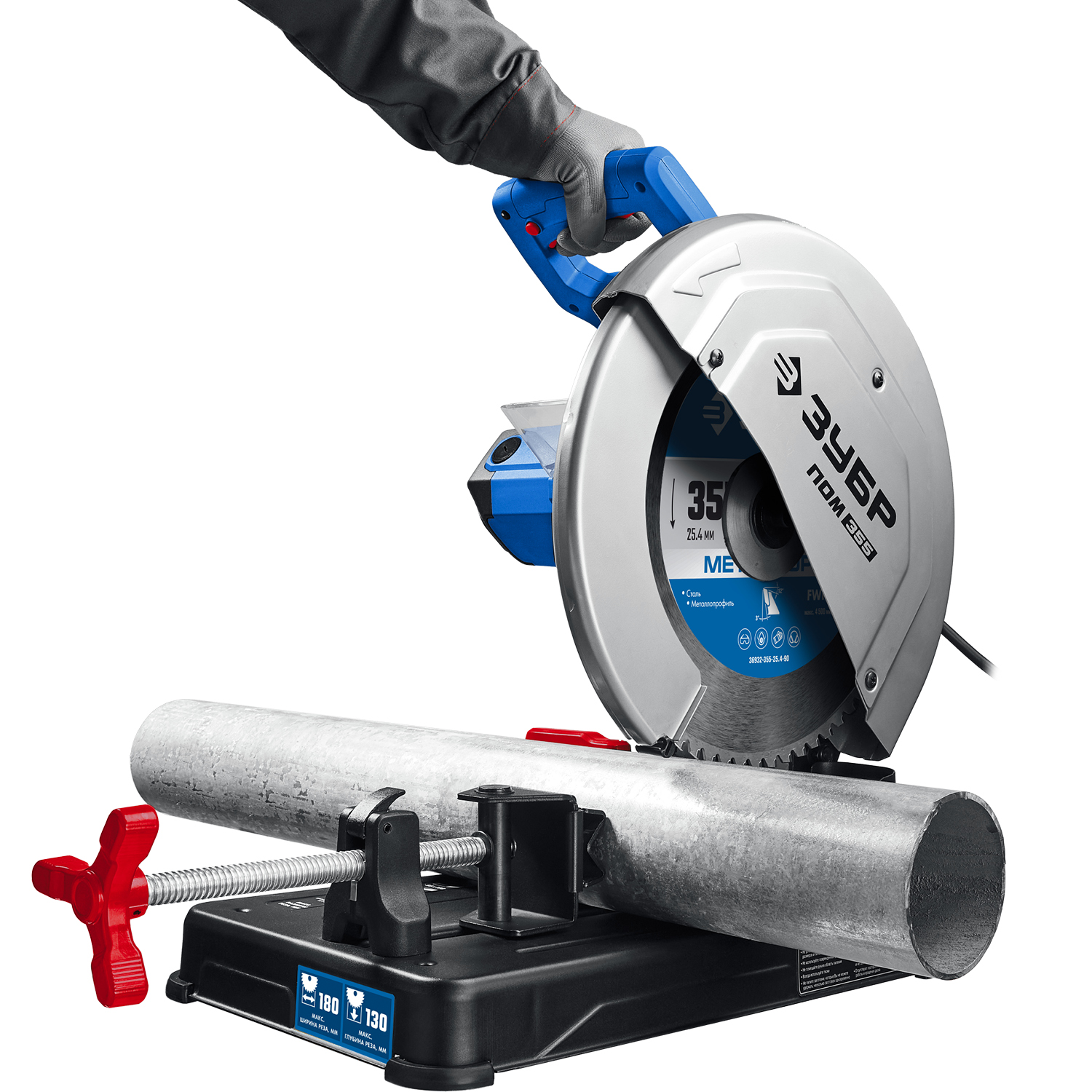 ЗУБР 355 мм, 2000 Вт, пила отрезная (монтажная) по металлу, холодная резка, Профессионал (ПОМ-355)