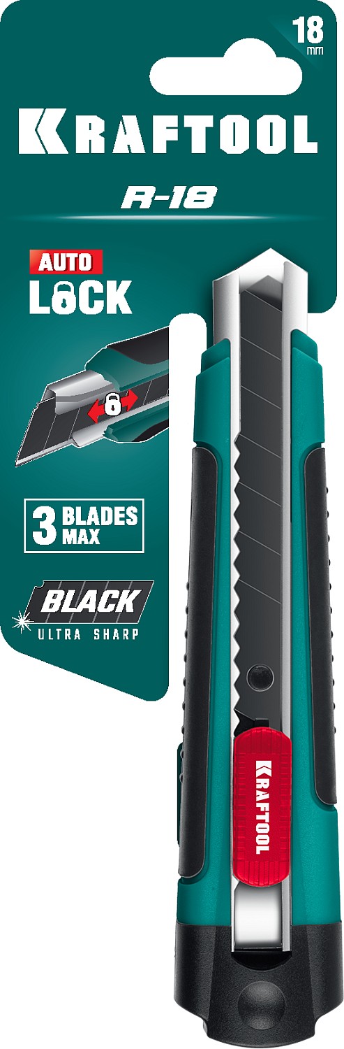 KRAFTOOL 18 мм, нож с сегментированным лезвием (09199)