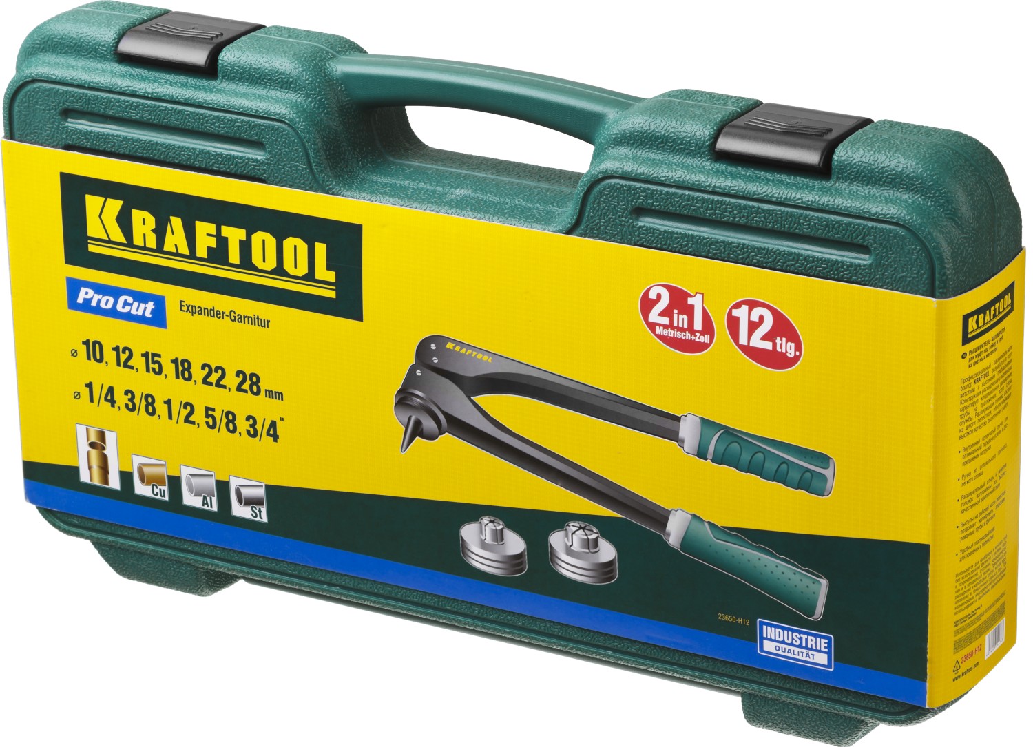 KRAFTOOL Pro Cut, 10 - 28 мм, 1/4 - 7/8″, расширитель-калибратор для труб (23650-H12)