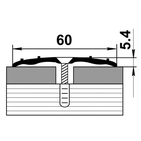 Порог алюминиевый  ПС-07 60x5,9x2700 мм, бук кантри