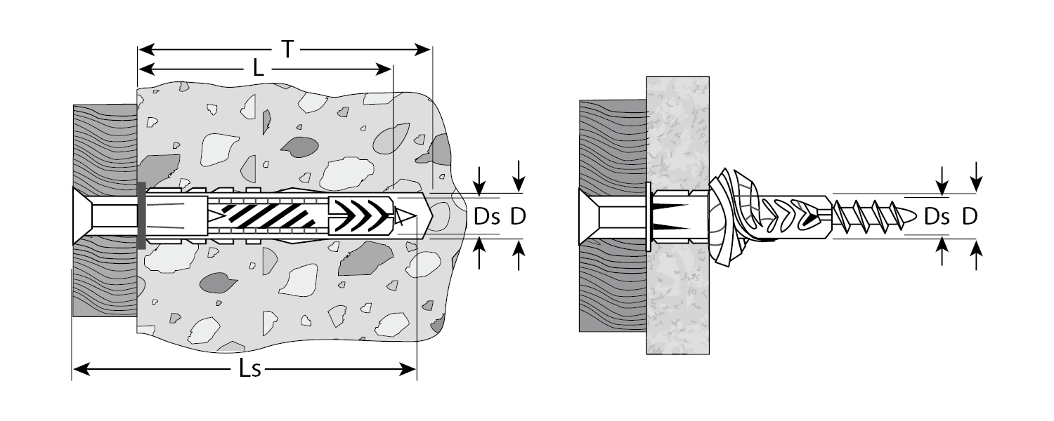 ЗУБР 5 х 32 мм, 12 шт, без бортика, универсальный дюбель с шурупом (4-301196-05-032)