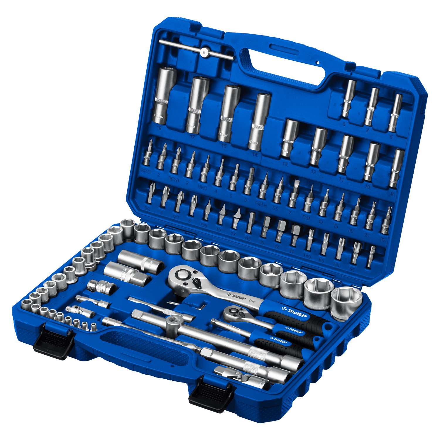 ЗУБР А-94, 94 предм., (1/2″ + 1/4″), универсальный набор инструмента, Профессионал (27635-H94)