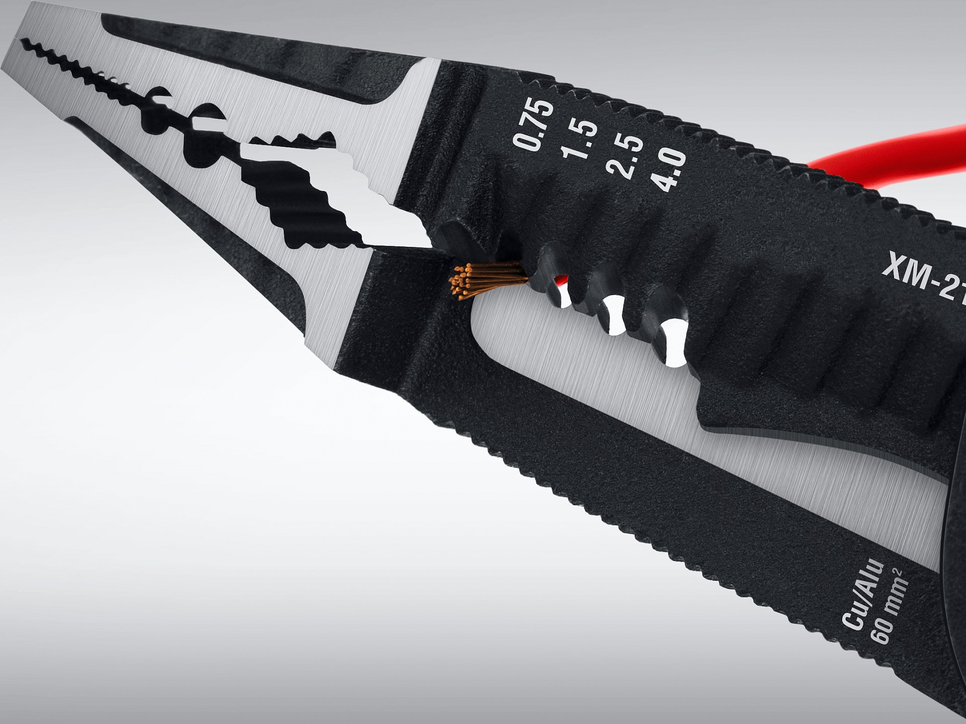 STAYER XM-21, резка d 14мм, зачистка 0.75 – 25 мм2, кримпер 2.5 мм2, плоскогубцы 210 мм, электромонтажные клещи, Professional (23342-21)