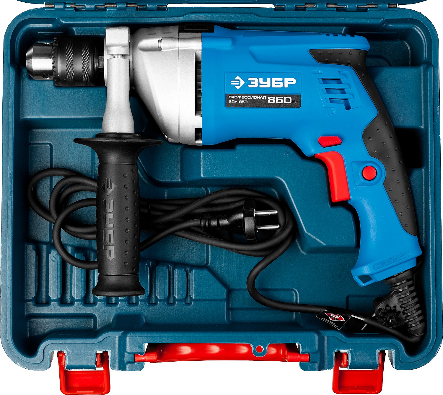 ЗУБР 850 Вт, 13 мм, ударная дрель, мет. корпус, кейс, Профессионал (ЗДУ-850 ЭРМКМ2)