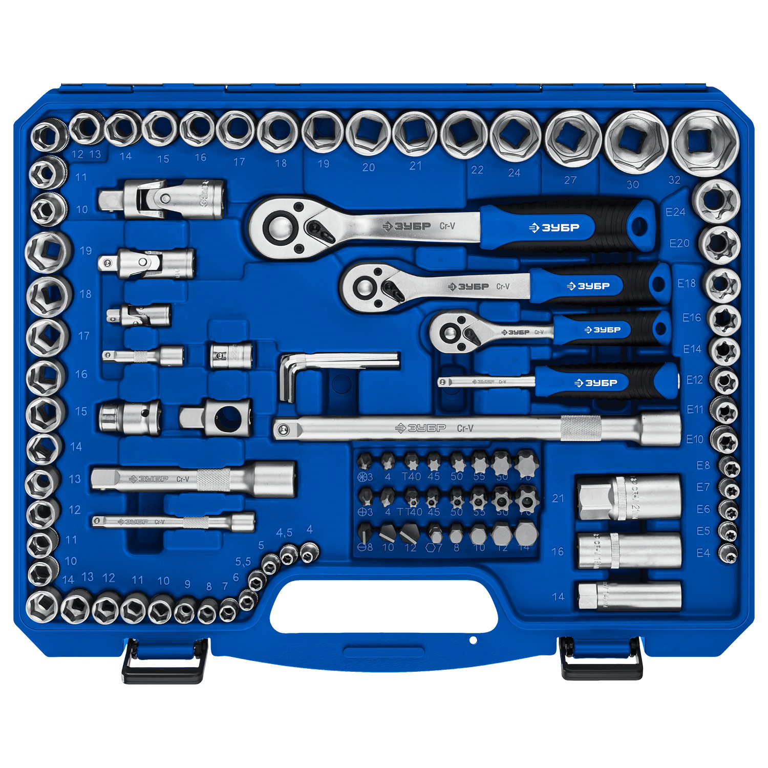 ЗУБР А-151, 151 предм., (1/2″+ 3/8″+ 1/4″), универсальный набор инструмента, Профессионал (27637-H150)