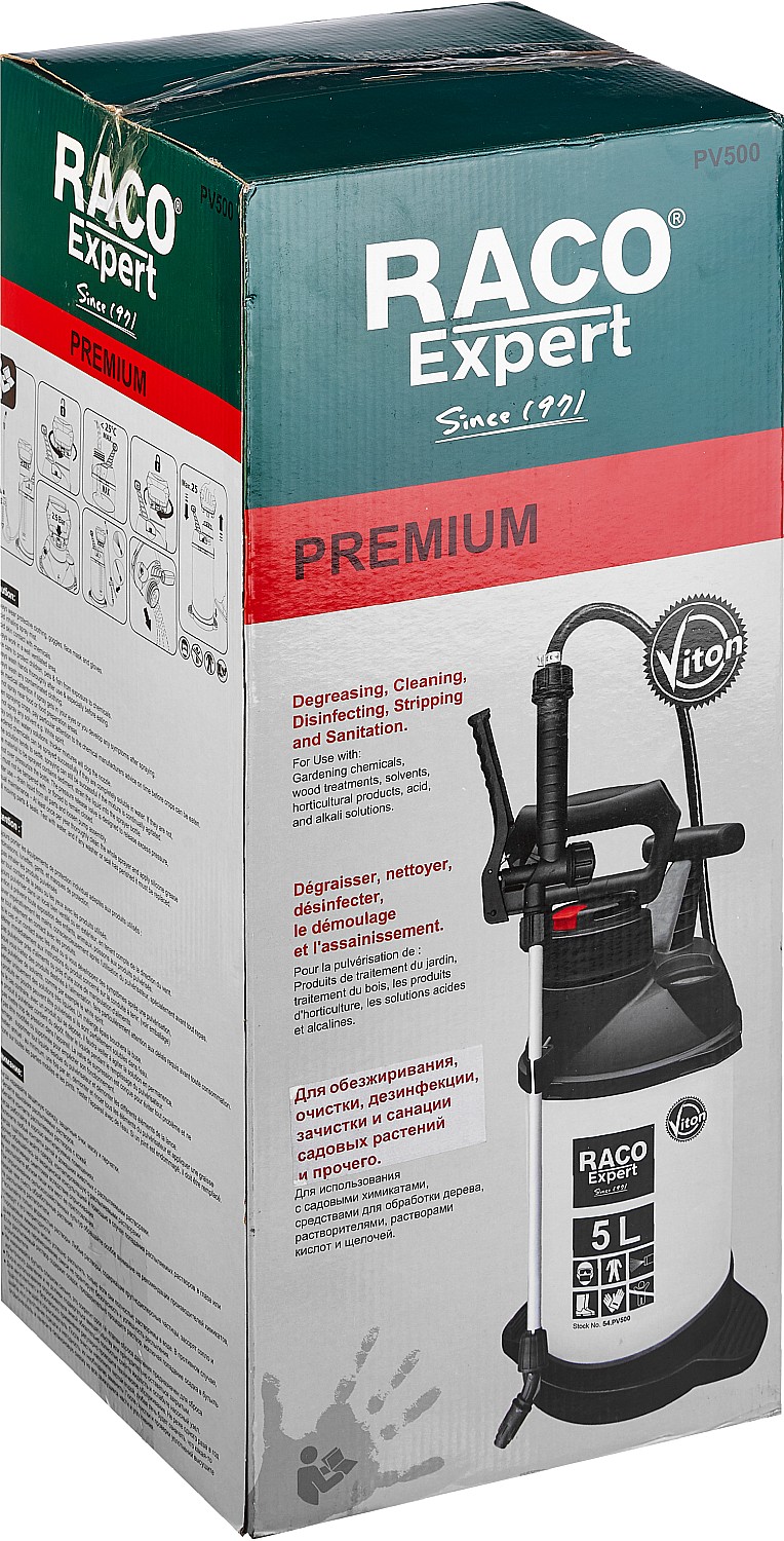 RACO Pro 500, для работы с агрессивными химикатами, 5 л, опрыскиватель (4240-54/500)