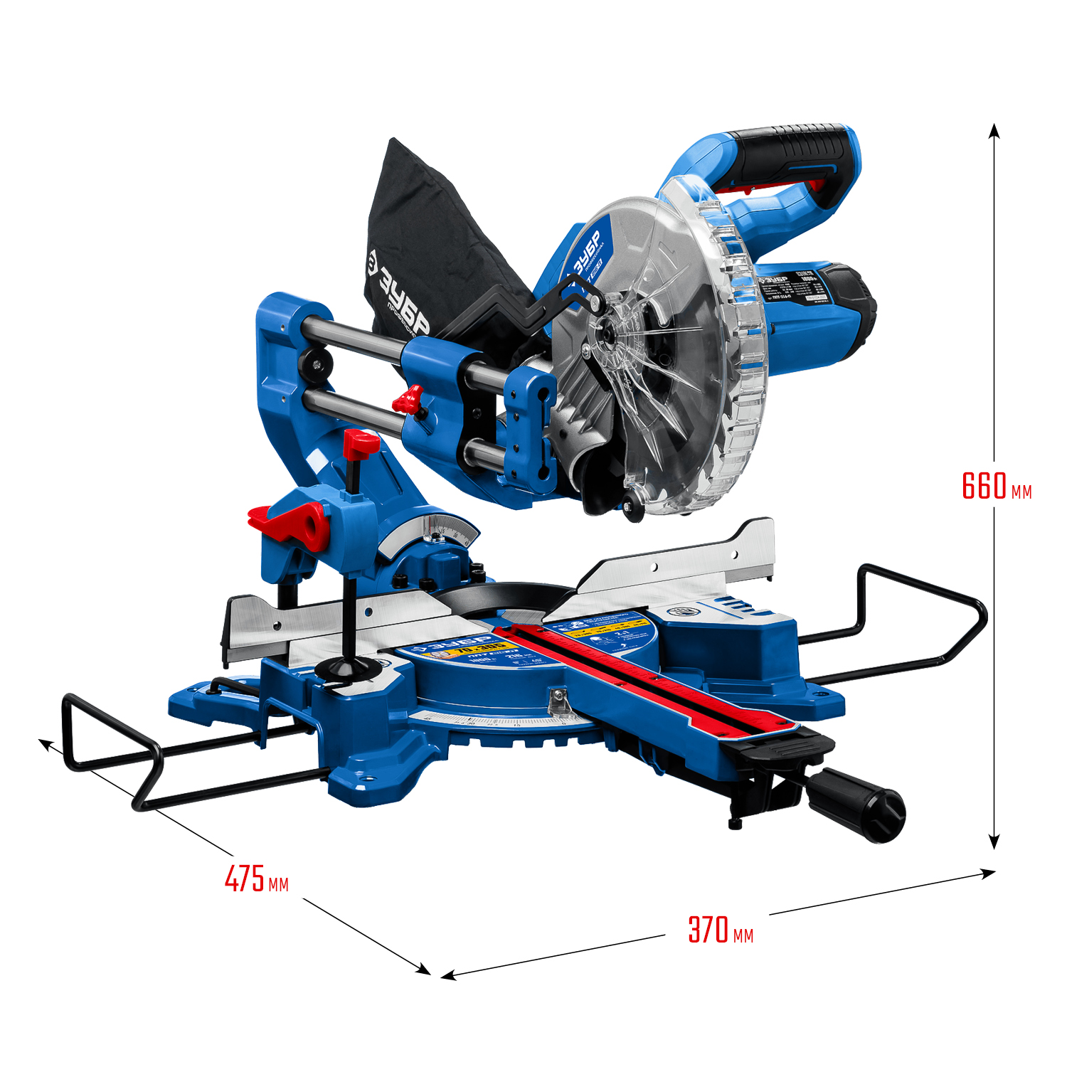 ЗУБР Профессионал ППТ-216-П пила торцовочная с протяжкой, d 216 х 30 мм, 1800 Вт