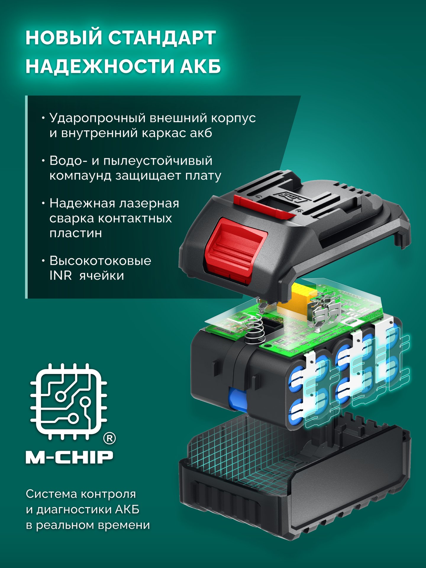 ЗУБР 40 В, (2x20В), 300 мм шина, 2 АКБ LMS (2 Ач), пила цепная аккумуляторная (ПЦБ-4030-22)