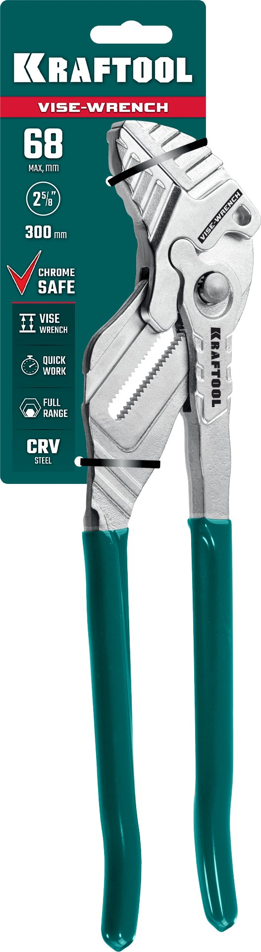 KRAFTOOL Vise-Wrench, 300 мм, клещи переставные-гаечный ключ (22068)