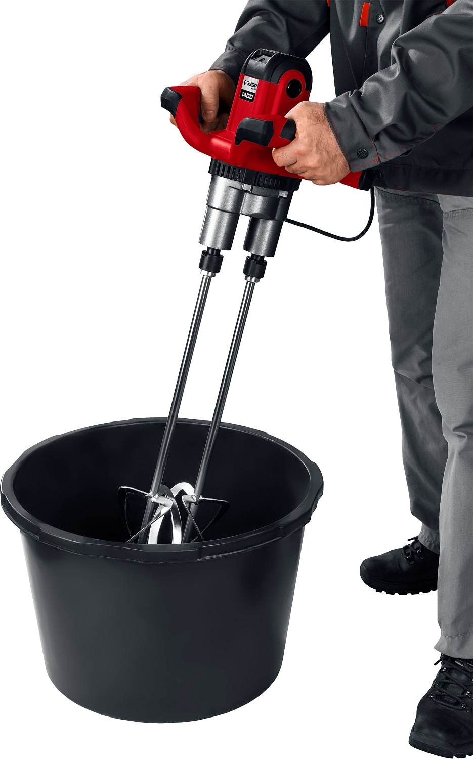 ЗУБР М27, 1400 Вт, строительный двойной миксер (МРД-1400)