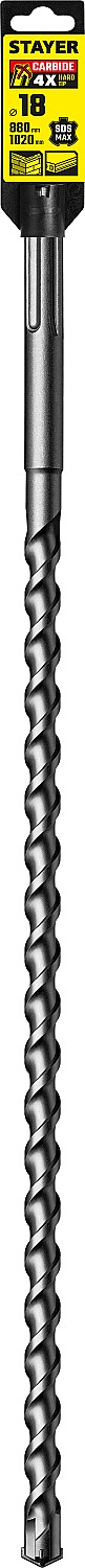 STAYER Hercules-4Х, 18 x 880/1020 мм, SDS-max бур, Professional (29370-880-18)