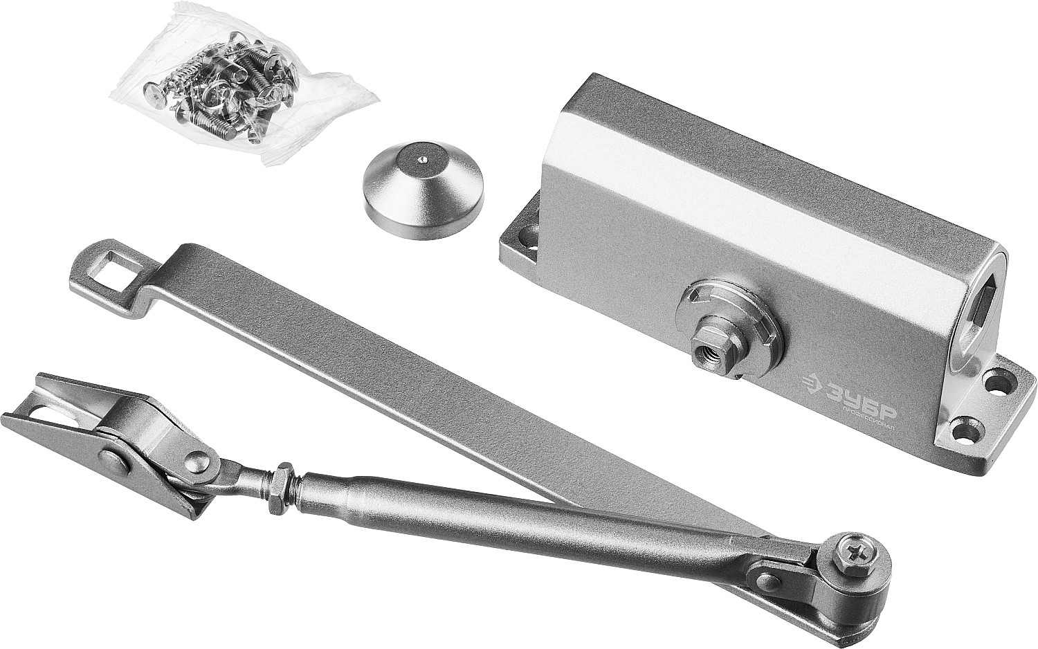 ЗУБР до 40 кг, цвет серебро, дверной доводчик, Профессионал (37910-50)