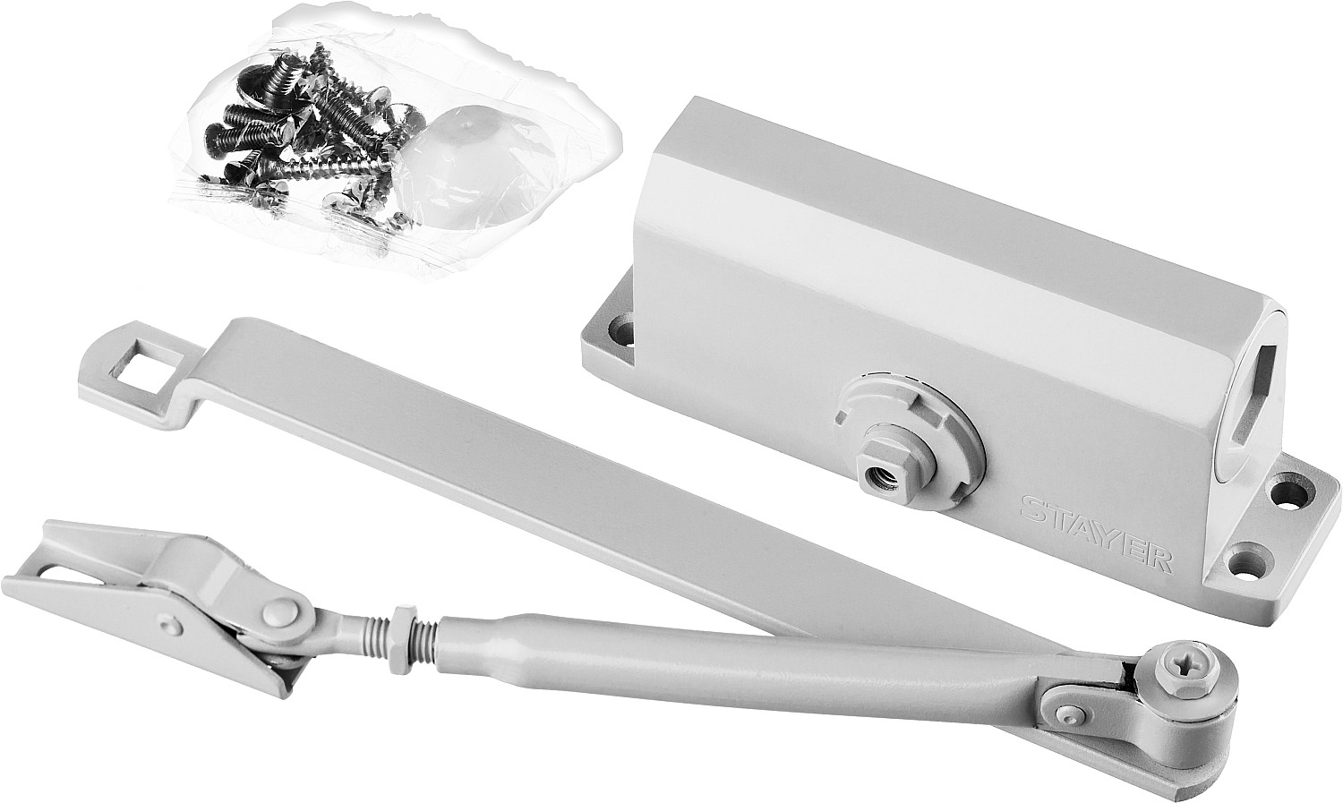 STAYER MAXComfort, до 40 кг, белый серебро, дверной доводчик (37916-50)