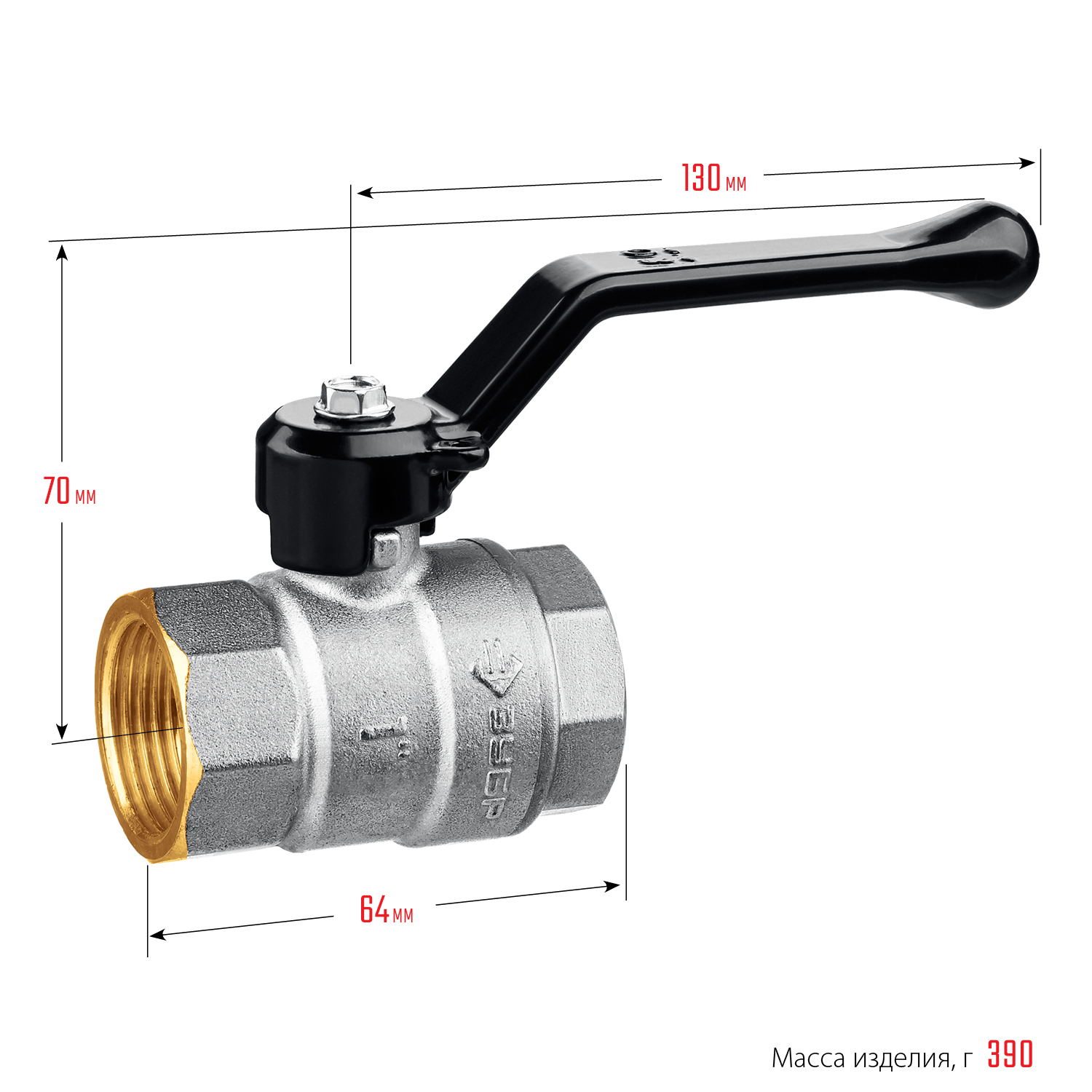 ЗУБР d 1″, ручка-рычаг, шаровой кран (51322-1)