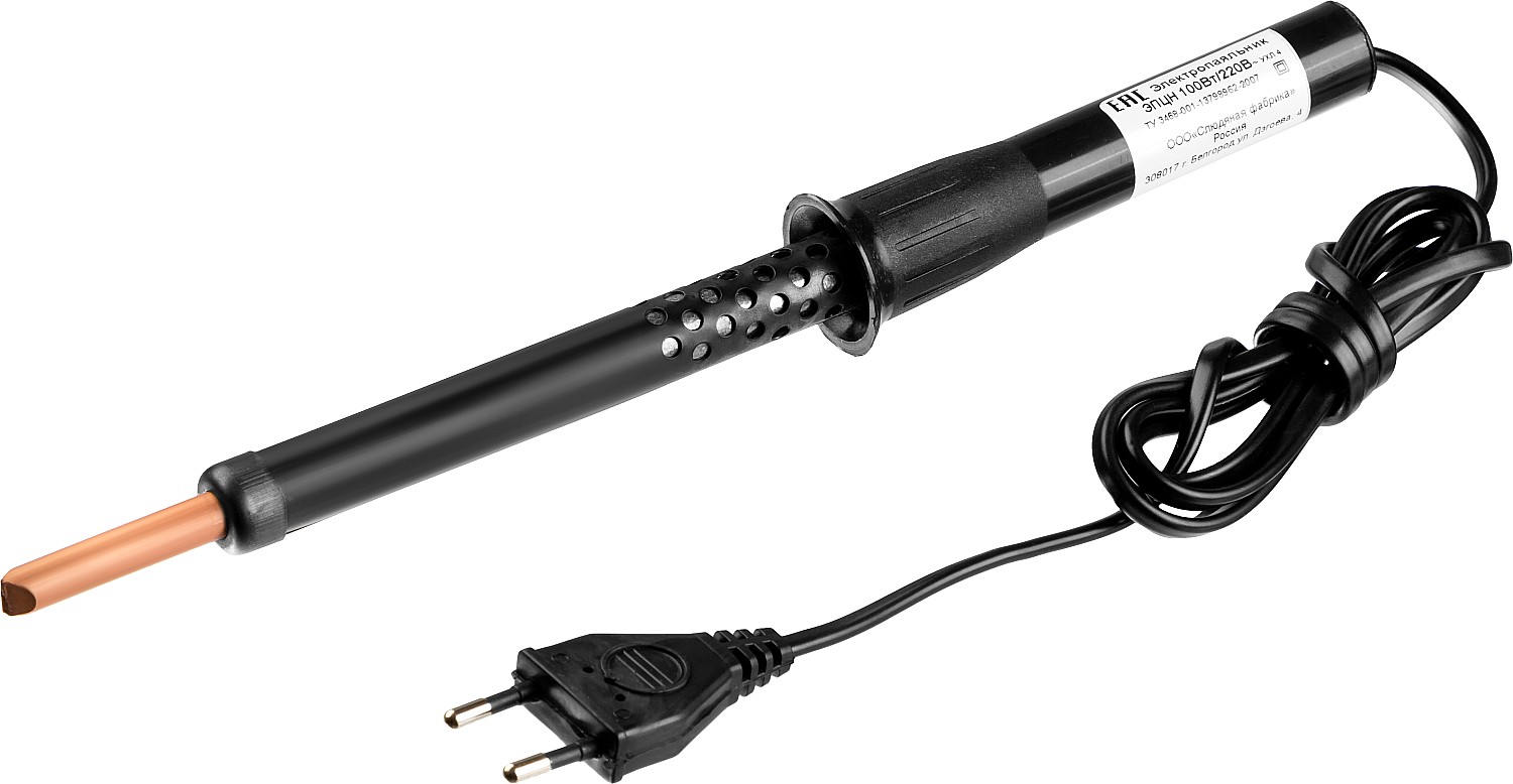 ЭПЦН Россия, 100 Вт, электропаяльник с пластиковой рукояткой (55401-100)