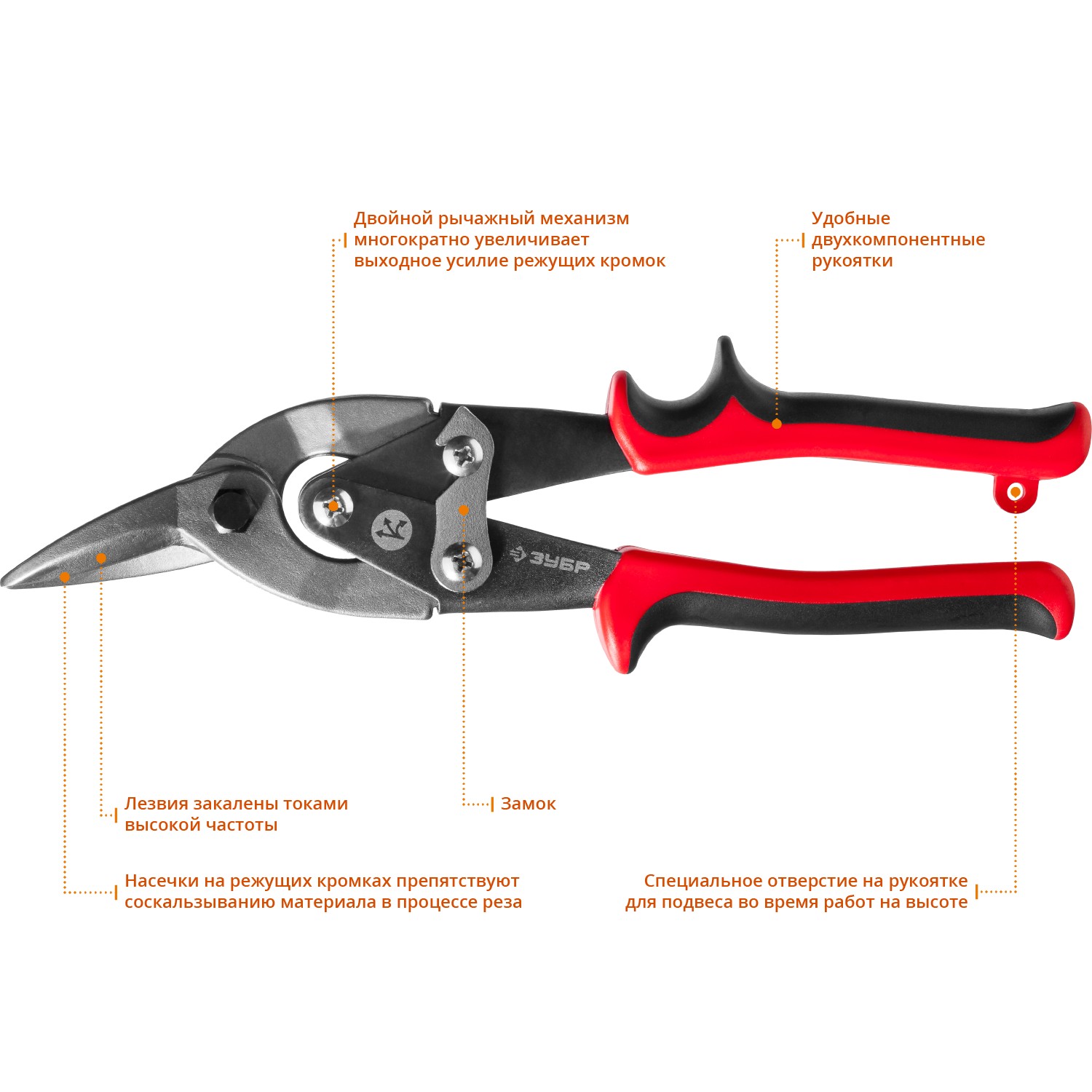 ЗУБР 250 мм, правые ножницы по металлу, Профессионал (23140-R)