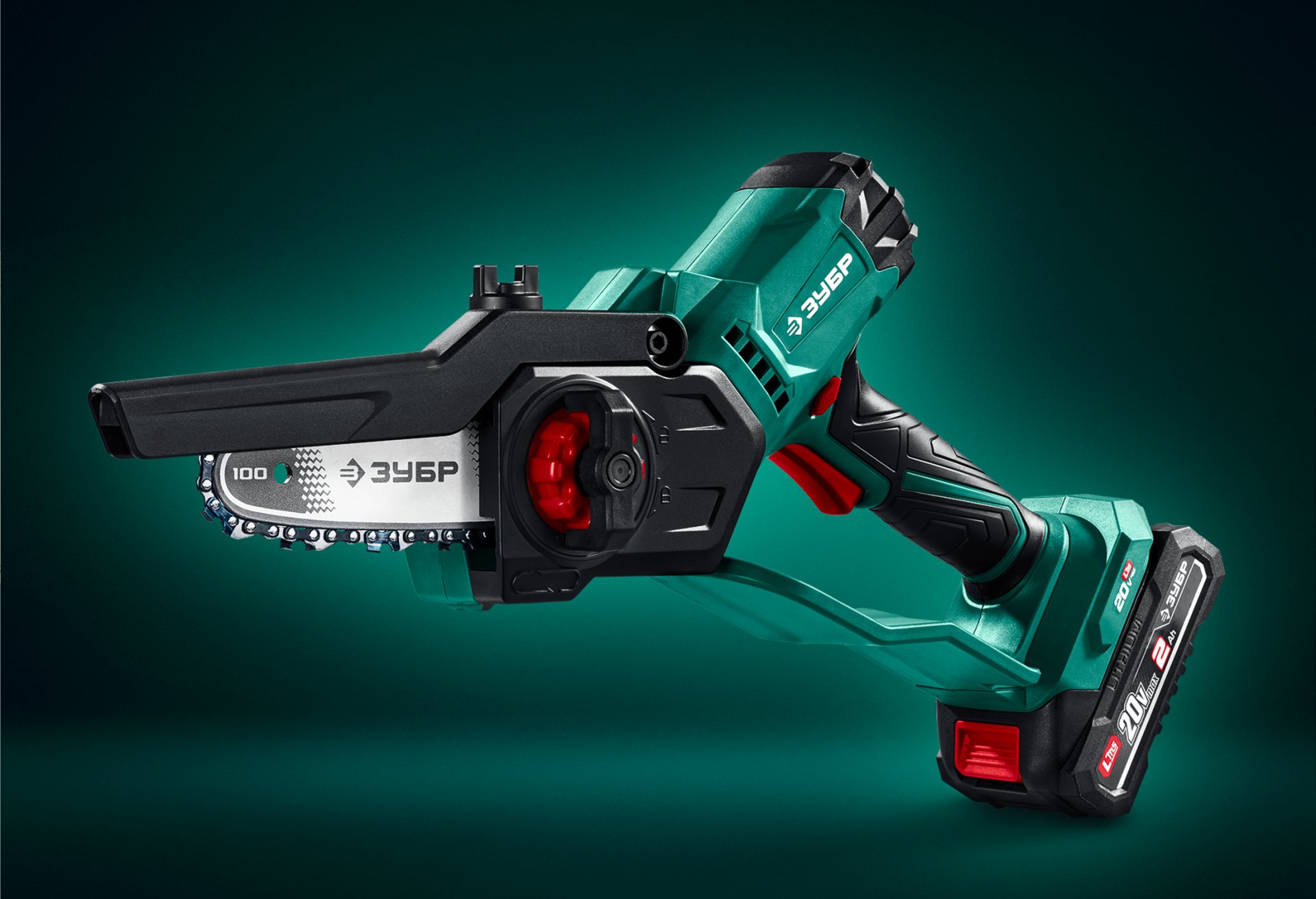 ЗУБР 20 В, 100 мм шина, без АКБ (LMS), мини-пила цепная аккумуляторная (ПЦА-2010)