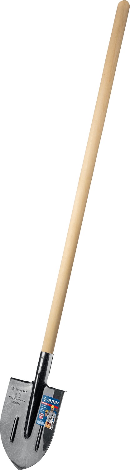 ЗУБР ПРОФИ-5, 145 см, деревянный черенок, штыковая лопата, тип ЛКО, закаленное полотно из рессорной стали с ребрами жесткости, Профессионал (39455)