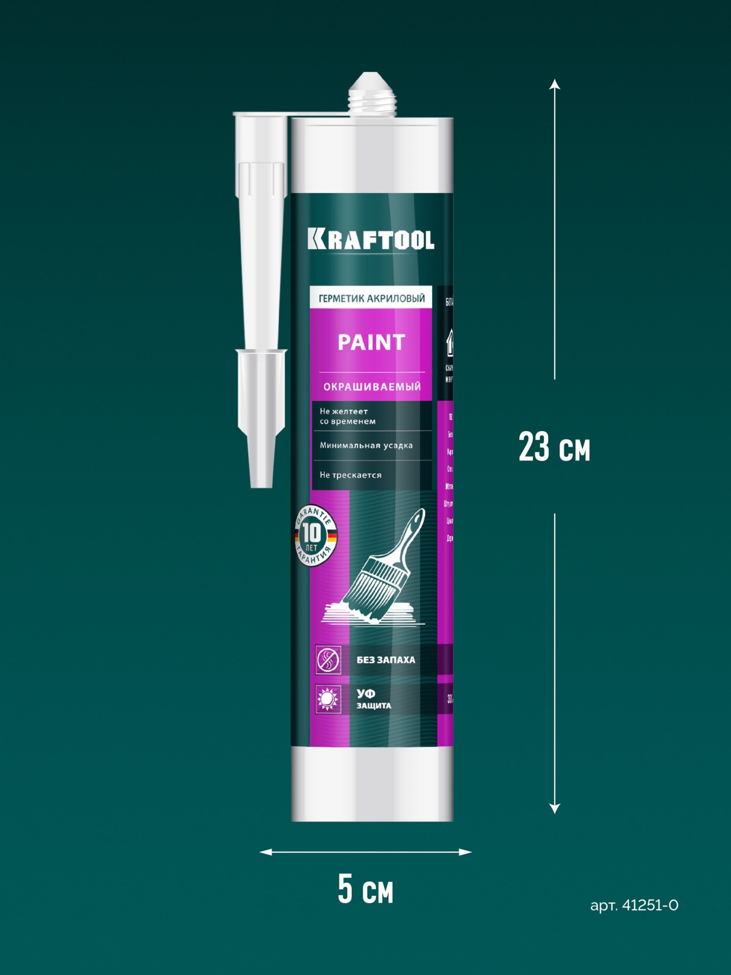 KRAFTOOL PAINT, 300 мл, белый, универсальный акриловый герметик (41251-0)