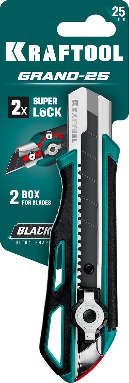 KRAFTOOL Grand-25, 25 мм, нож с сегментированным лезвием (09190)