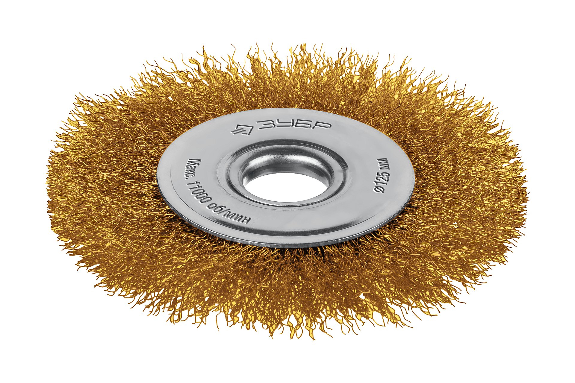 ЗУБР 125 мм, щетка дисковая латунированная витая для УШМ пос.d 22 мм (35170-125)