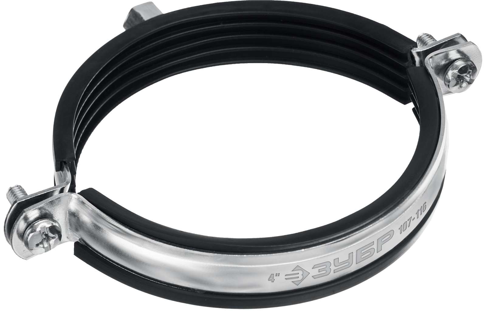 ЗУБР 4″, М8/М10, цинк, 10 шт, трубный хомут с гайкой (37880-107-116)