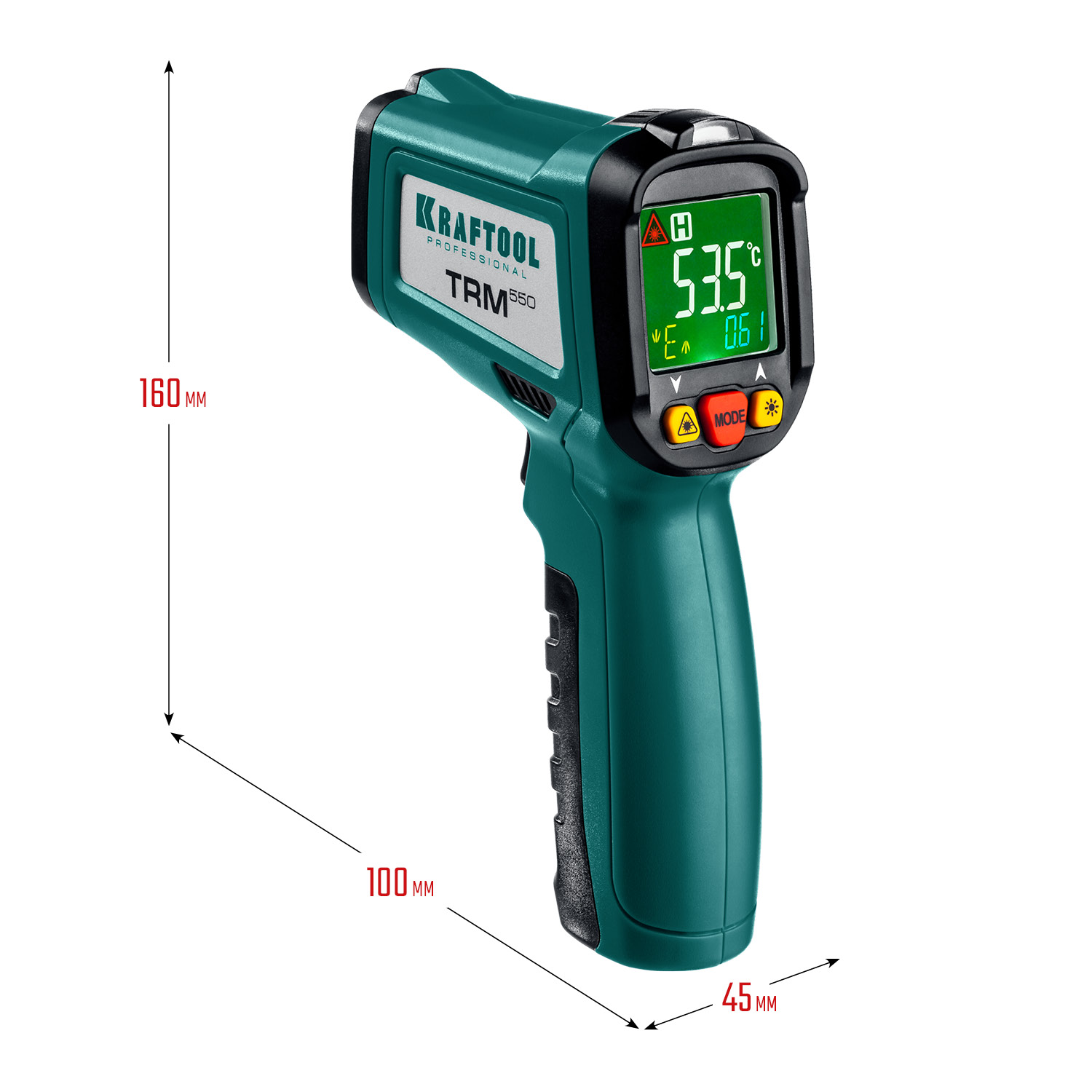 KRAFTOOL TRM-550, -50° +550°С, пирометр инфракрасный (45705-550)