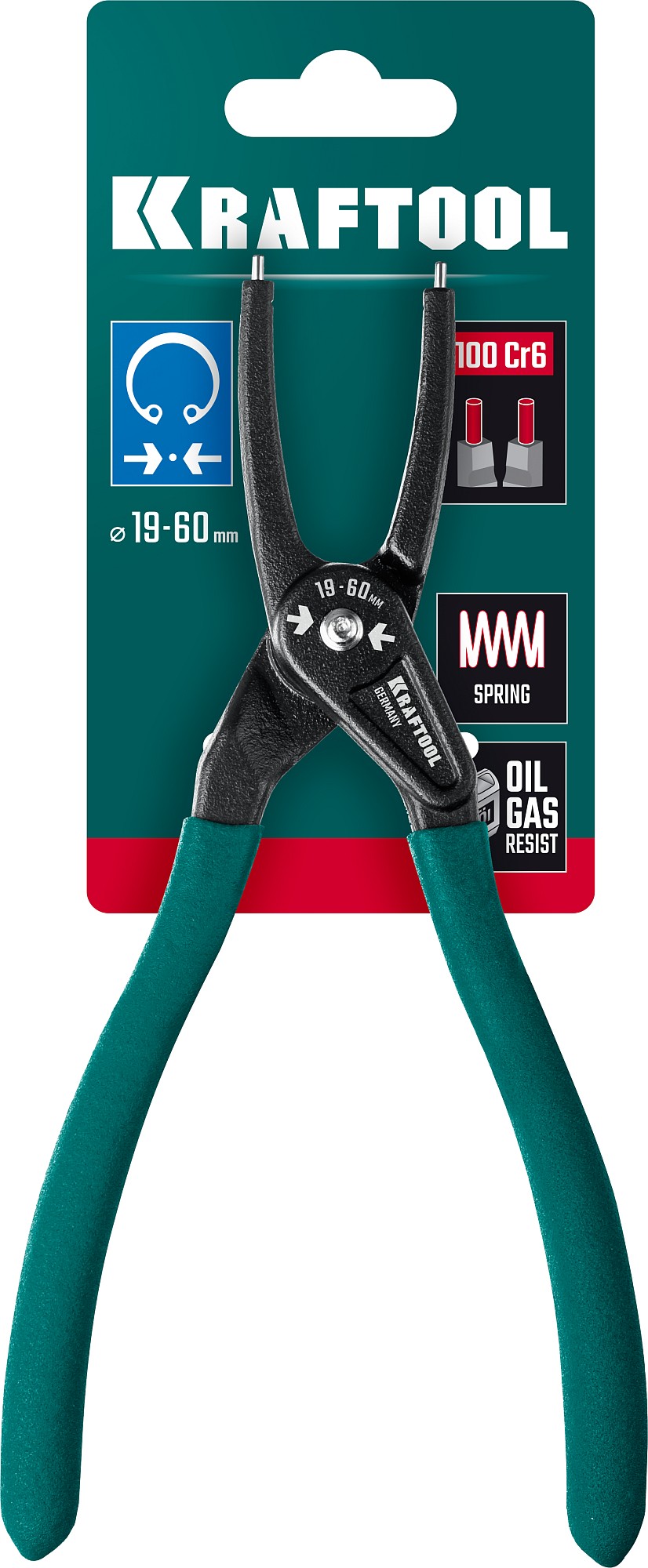 KRAFTOOL 180 мм, прямые губки, внутренний, Ссъемник стопорных колец (22812-1)