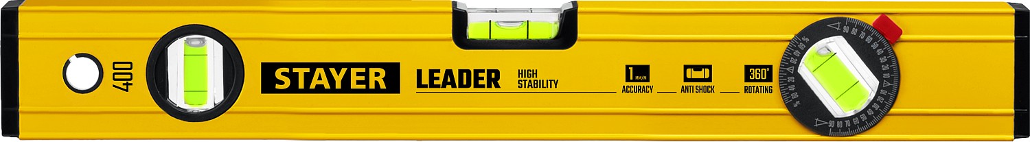 STAYER LEADER, 400 мм, усиленный профиль, уровень с поворотным глазком (3466-040)