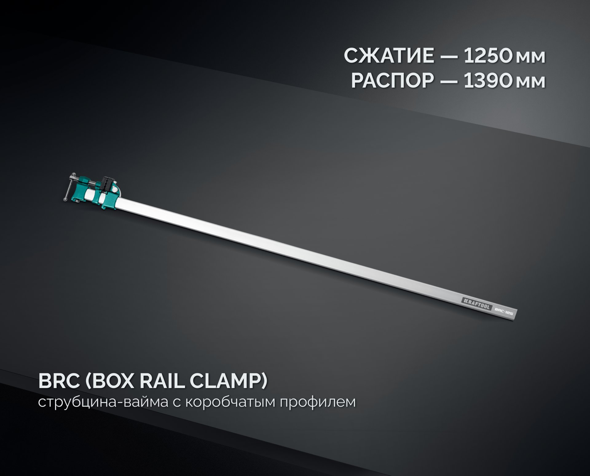 KRAFTOOL BRC-125, 1250/48 мм, высокоточная струбцина-вайма (32313-125)