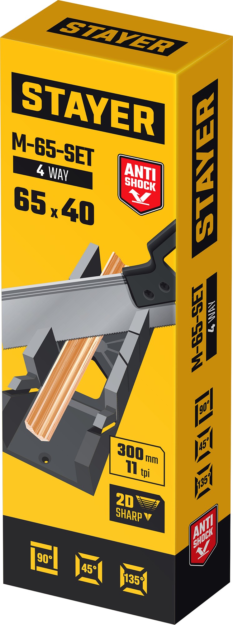 STAYER 65 х 40 мм, 300 мм, пластиковое стусло с пилой (1539-30)