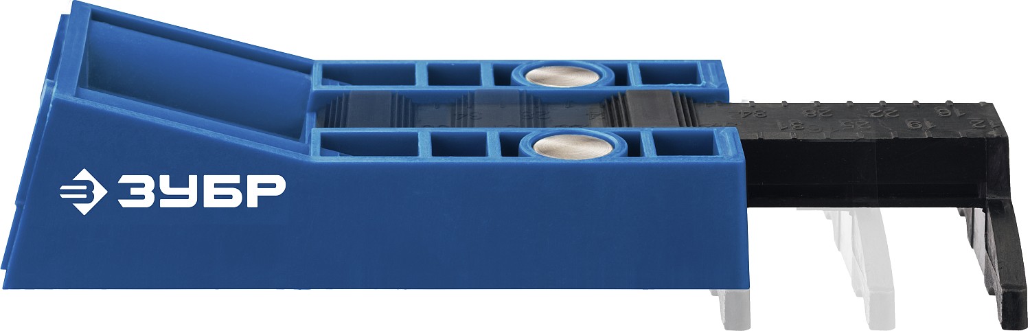 ЗУБР два отверстия, в кейсе, двойной кондуктор для глухих отверстий, Профессионал (30091)