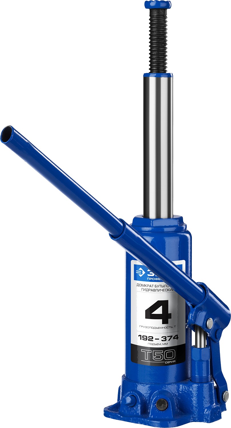 ЗУБР 4 т, 192 - 374 мм, бутылочный гидравлический домкрат, Профессионал (43060-4)