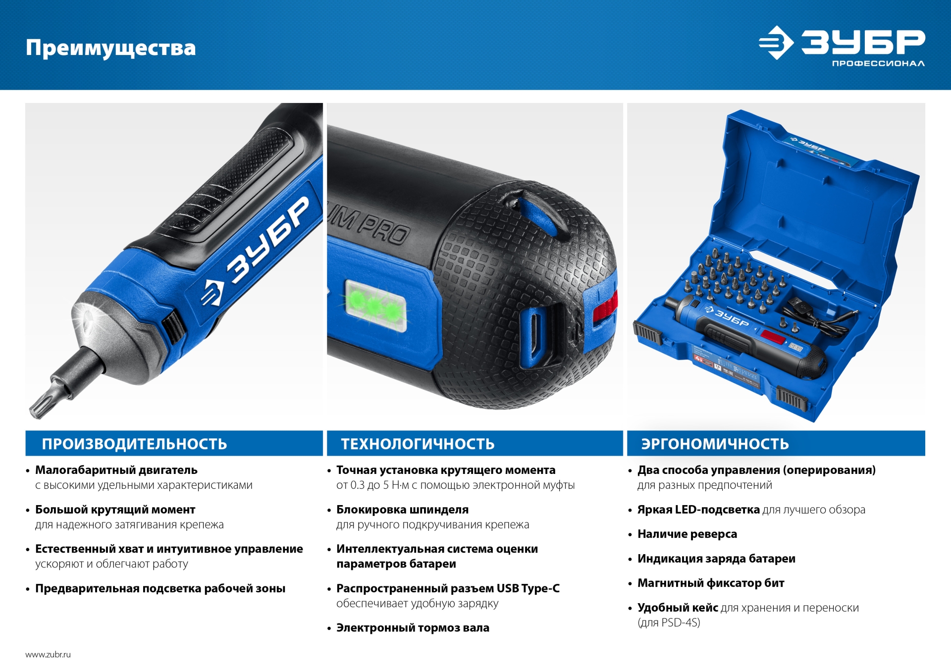 ЗУБР ZUBR GO 4 Vmax, аккумуляторная отвертка, Профессионал (PSD-4)