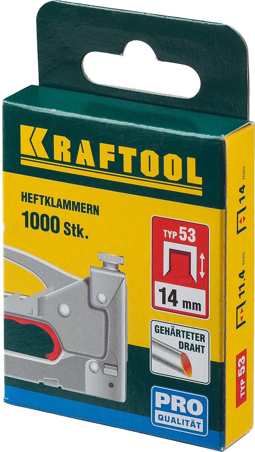 KRAFTOOL скобы тип 53 (A/10/JT21), 14 мм, калибр 23GA. 1000 шт (31670-14)